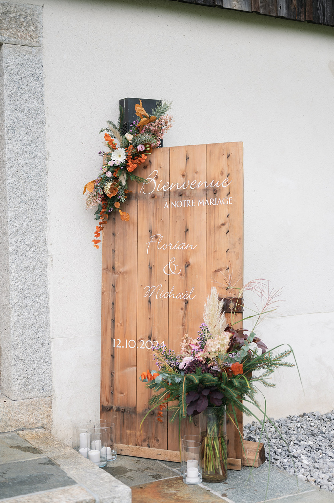 Panneau d'accueil mariage en Savoie